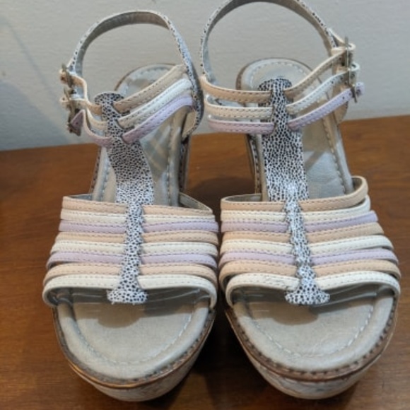 Hush Puppies cork wedges, pink and coral. Like new - Picture 3 of 4